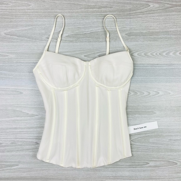 Reformation Rosetta Top Fior Di Latte Bustier Size 4 Sweetheart Neckline - Picture 7 of 16